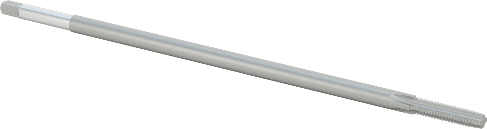 Uzun Menzilli Kılavuz, Kaplamasız Yüksek Hızlı Çelik, Standart Pah, 8-32 Boyut x 3/4" Uzun Dişli