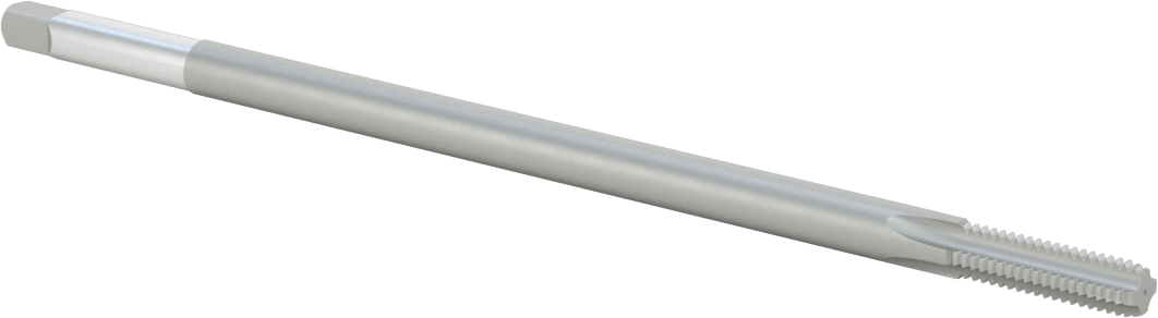 Uzun Menzilli Kılavuz, Yüksek Hızlı Çelik, Alt Kenar Pahı, 5/16"-18 Diş Boyutu, 8" Toplam Uzunluk