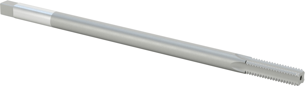 Uzun Menzilli Kılavuz, Yüksek Hızlı Çelik, Alt Kenar Pahı, 3/8"-16 Diş Boyutu, 8" Toplam Uzunluk