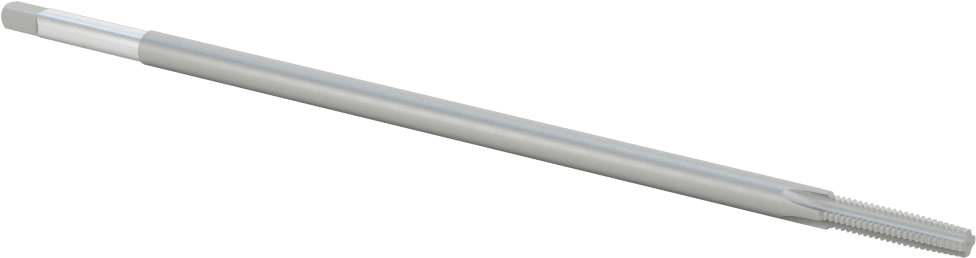 Uzun Menzilli Kılavuz, Kaplamasız Yüksek Hızlı Çelik, Konik Pah, 8-32 Boyut x 3/4" Uzun Dişli