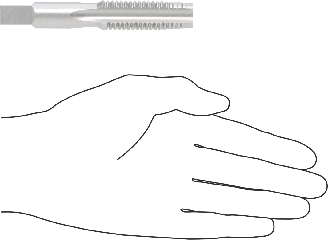 Sol El Diş Açma Kılavuzu, Konik Pah, 3/4"-10 Diş Boyutu, 2" Diş Uzunluğu