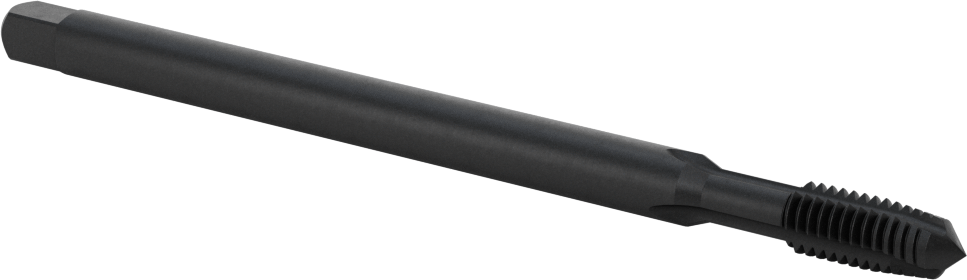 Uzun Uçlu Talaş Temizleme Kılavuzu, Siyah Oksit Kobalt Çelik, 3/8"-16 Diş Boyutu, 3/4" Diş Uzunluğu