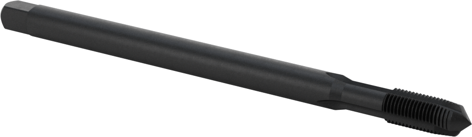 Uzun Uçlu Talaş Temizleme Kılavuzu, Siyah Oksit Kobalt Çelik, 3/8"-24 Diş Boyutu, 3/4" Diş Uzunluğu