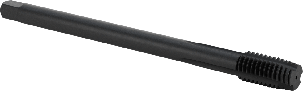 Uzun Uçlu Talaş Temizleme Kılavuzu, Siyah Oksit Kobalt Çelik, 1/2"-13 Diş, 15/16" Diş Uzunluğu