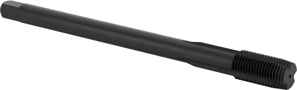 Uzun Uçlu Talaş Temizleme Kılavuzu, Siyah Oksit Kobalt Çelik, 1/2"-20 Diş, 15/16" Diş Uzunluğu