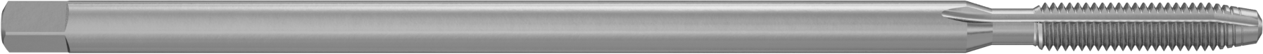Uzun Uçlu Talaş Temizleme Kılavuzu, Yüksek Hızlı Çelik, M6 x 1 mm Diş Boyutu, 1" Diş Uzunluğu