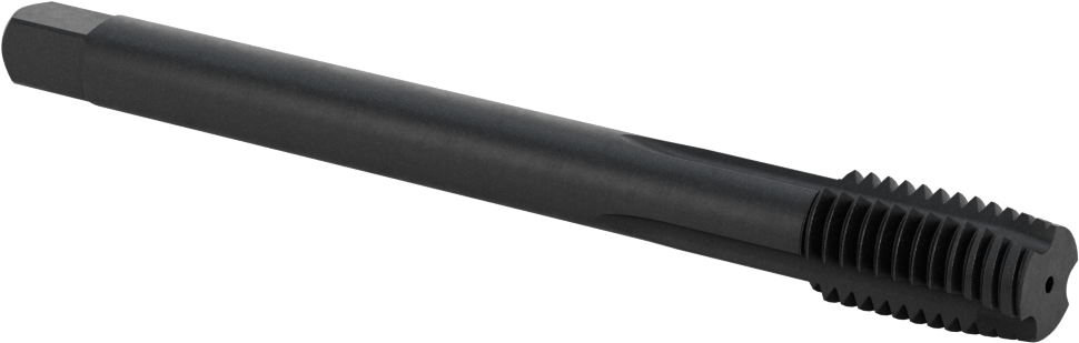 Uzun Uçlu Talaş Temizleme Kılavuzu, Siyah Oksit Kobalt Çelik, 5/8"-11 Diş, 1-3/32" Diş Uzunluğu