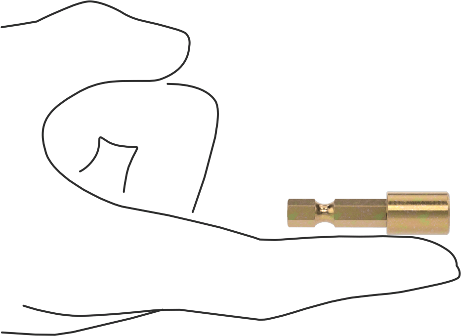 Bağlantı Elemanı Tutucu Somun Anahtarı Ucu, Darbe Tornavidaları için, 1/4" Altıgen Şaft, 3/16" Boyut