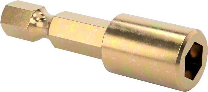 Bağlantı Elemanı Tutucu Somun Anahtarı Ucu, Darbe Tornavidaları için, 1/4" Altıgen Şaft, 1/4" Boyut