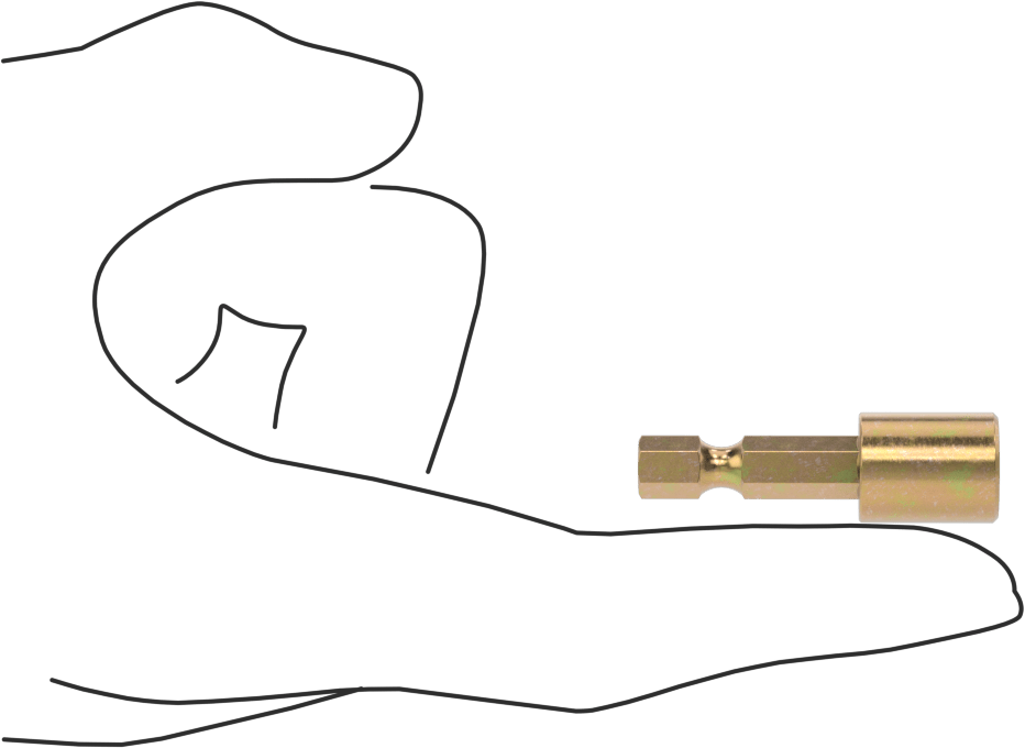 Bağlantı Elemanı Tutucu Somun Anahtarı Ucu, Darbe Tornavidaları için, 1/4" Altıgen Şaft, 5/16" Boyut