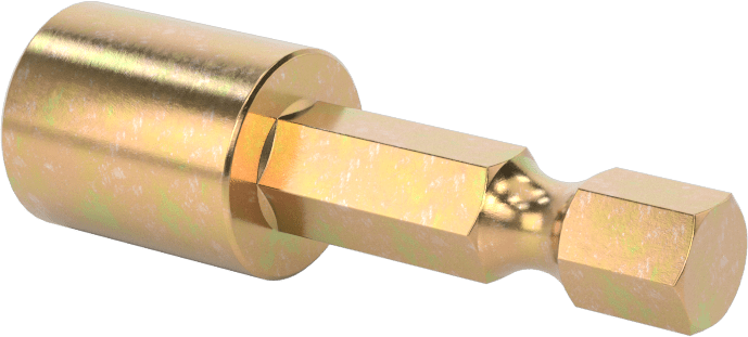 Bağlantı Elemanı Tutucu Somun Anahtarı Ucu, Darbe Tornavidaları için, 1/4" Altıgen Şaft, 5/16" Boyut