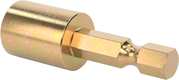 Bağlantı Elemanı Tutucu Somun Anahtarı Ucu, Darbe Tornavidaları için, 1/4" Altıgen Şaft, 3/8" Boyut