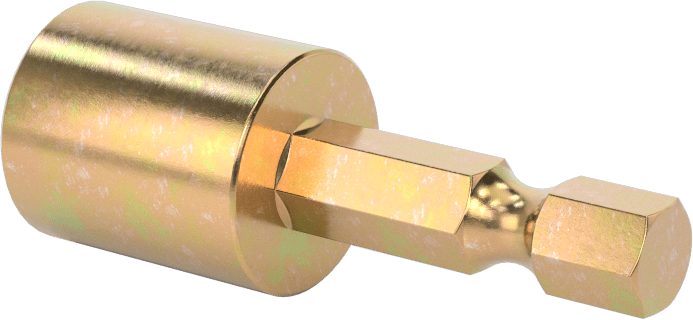 Bağlantı Elemanı Tutucu Somun Anahtarı Ucu, Darbe Tornavidaları için, 1/4" Altıgen Şaft, 7/16" Boyut