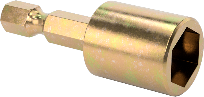 Bağlantı Elemanı Tutucu Somun Anahtarı Ucu, Darbe Tornavidaları için, 1/4" Altıgen Şaft, 7/16" Boyut