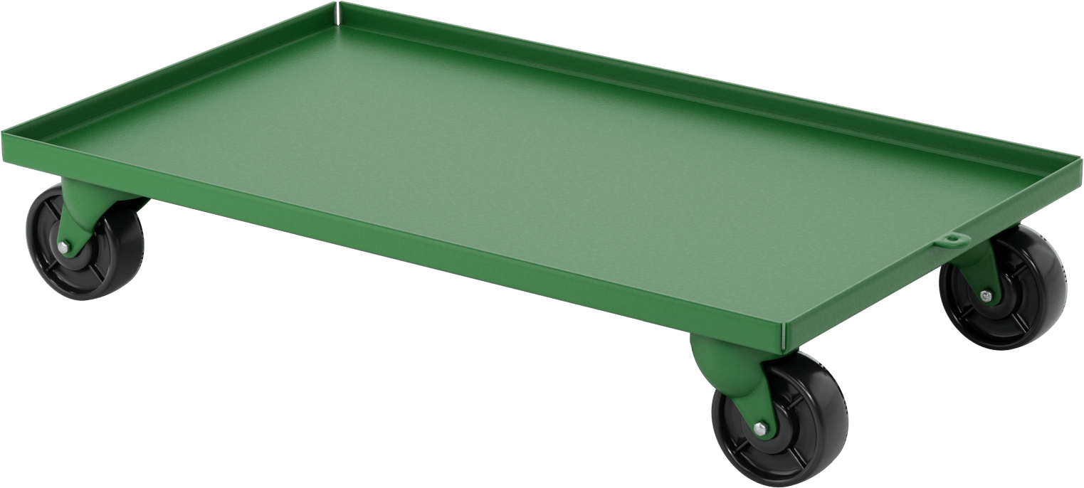 Katı Platformlu Çelik Taşıma Arabası, 1600 lbs. Kapasite, 30 inç uzunluğunda x 18 inç genişliğinde x 6 inç yüksekliğinde platform