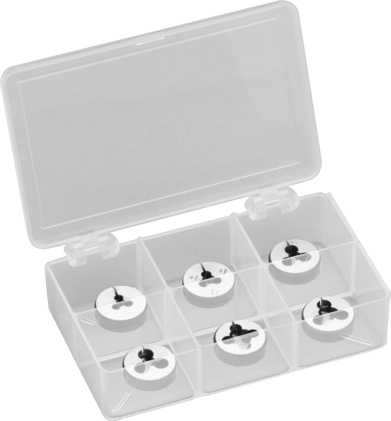 Kaplamasız Yüksek Hızlı Çelik Kalıp, 6 Parça Set, 13/16" OD, UNC Dişli