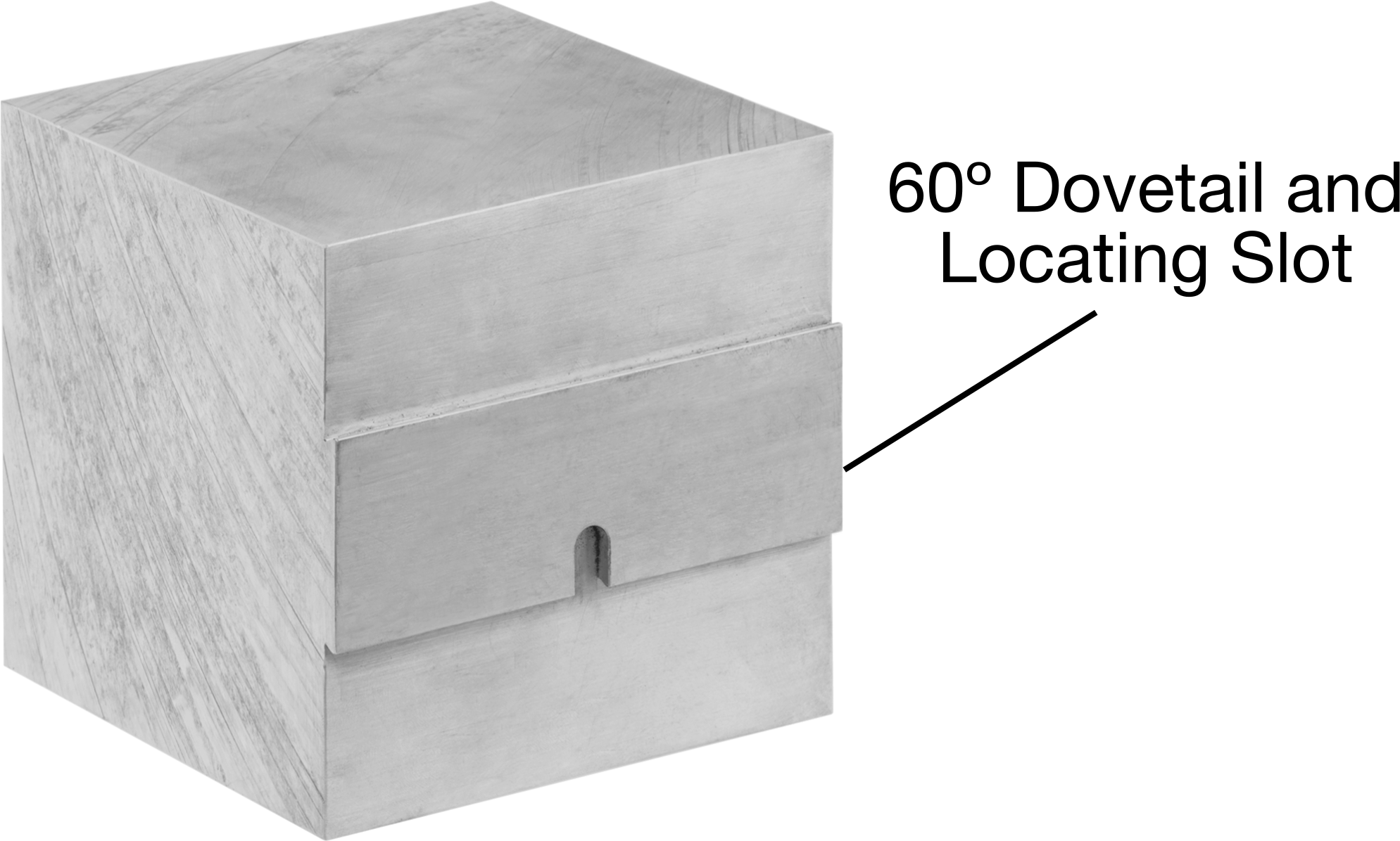 Kırlangıç Kuyruğu Ham Parça, 3/4" Genişlikte Kırlangıç Kuyruğu, 3-1/4" x 3-1/4" x 3-1/4", 6061 Alüminyum