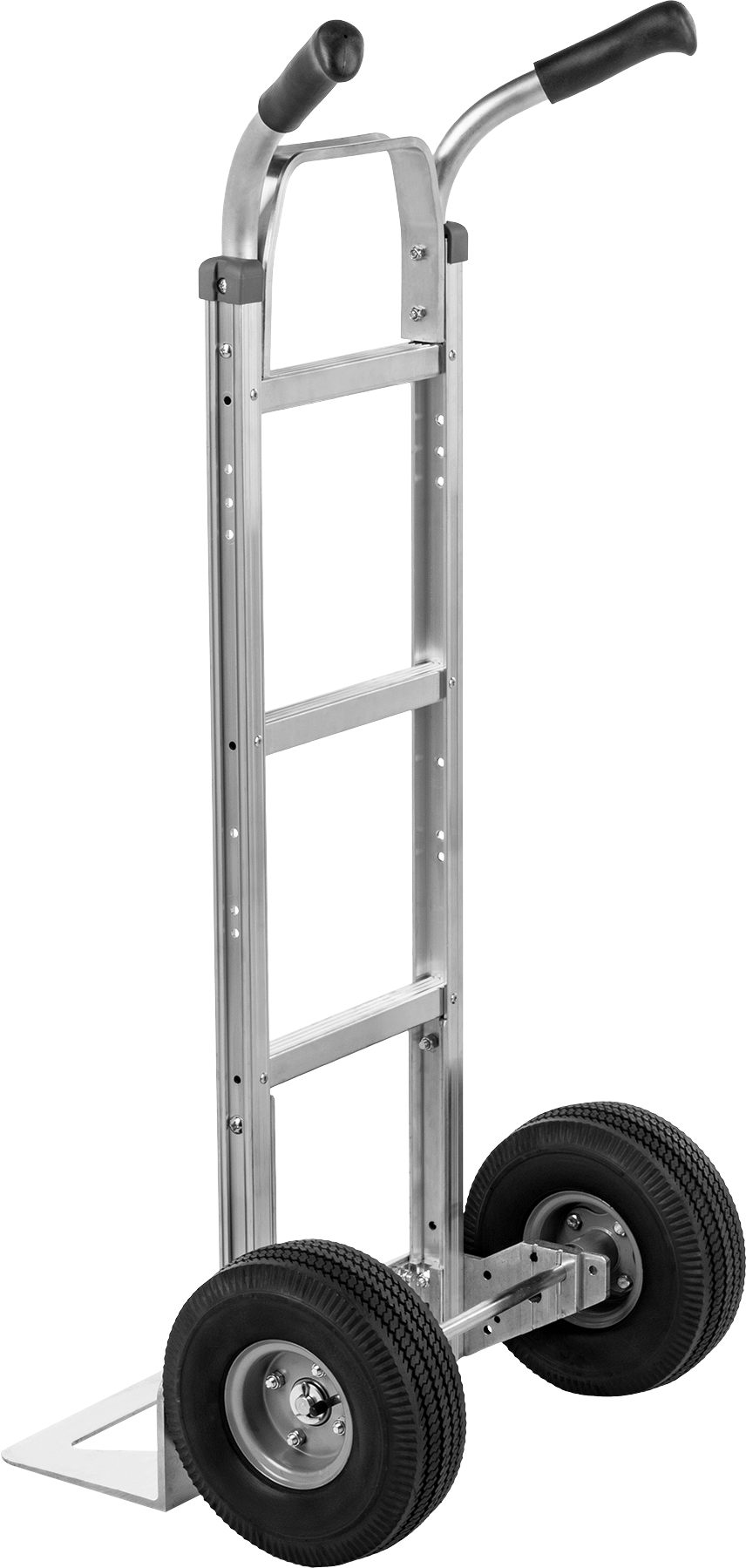 Alüminyum El Arabası, Pnömatik Tekerlekler, Çift Saplı, 18“ x 7,5” Açık Yük Plakası