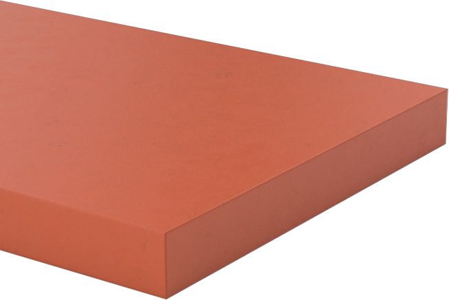 Yüksek Sıcaklık Silikon Kauçuk Levha, Yapışkan Arka Yüzeyli, 1" Genişlik, 1/8" Kalınlık