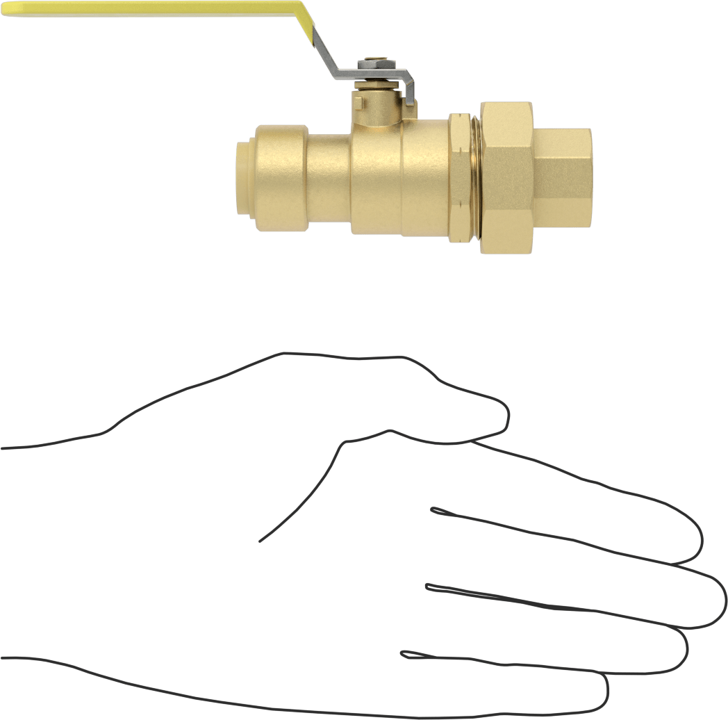 İçme Suyu için Açma/Kapama Vanası, 1/2" Boru İç Çapı Push-to-Connect için, 1/2 NPT Dişi Rakor