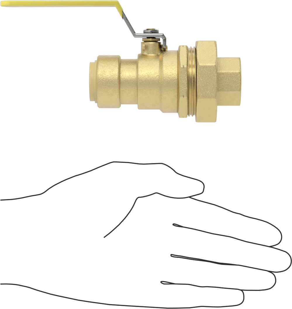 İçme Suyu için Açma/Kapama Vanası, 3/4" Boru İç Çapı Push-to-Connect için, 3/4 NPT Dişi Rakor