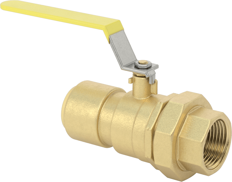 İçme Suyu için Açma/Kapama Vanası, 1" Boru İç Çapı Push-to-Connect x 1 NPT Dişi Rakor için
