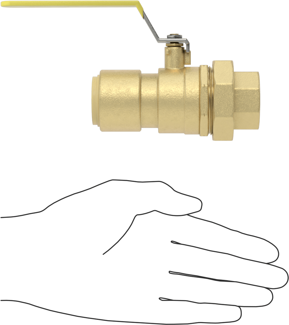 İçme Suyu için Açma/Kapama Vanası, 1" Boru İç Çapı Push-to-Connect x 1 NPT Dişi Rakor için