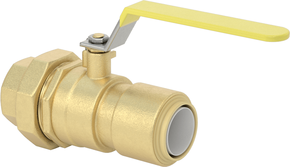 İçme Suyu için Açma/Kapama Vanası, 1" Boru İç Çapı Push-to-Connect x 1 NPT Dişi Rakor için