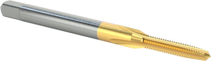 TiN Kaplamalı Yüksek Hızlı Çelik Kılavuz, Konik Pah, 3-56 Diş Boyutu, 1/2" Diş Uzunluğu