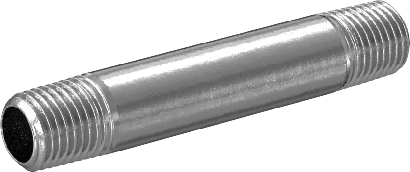 Yüksek Basınçlı Krom Kaplı Pirinç Boru Bağlantı Elemanı, Nipple, Her İki Ucu Dişli, 1/4 Boru Boyutu, 3" Uzunluk