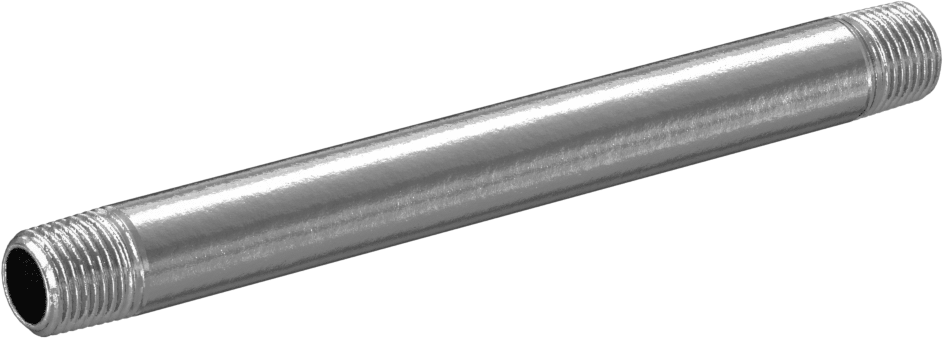 Yüksek Basınçlı Krom Kaplı Pirinç Boru Bağlantı Elemanı, Nipple, Her İki Ucu Dişli, 1/8 Boru Boyutu, 4" Uzunluk