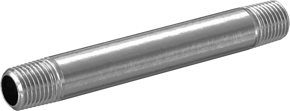 Yüksek Basınçlı Krom Kaplı Pirinç Boru Bağlantı Elemanı, Nipple, Her İki Ucu Dişli, 1/4 Boru Boyutu, 4" Uzunluk