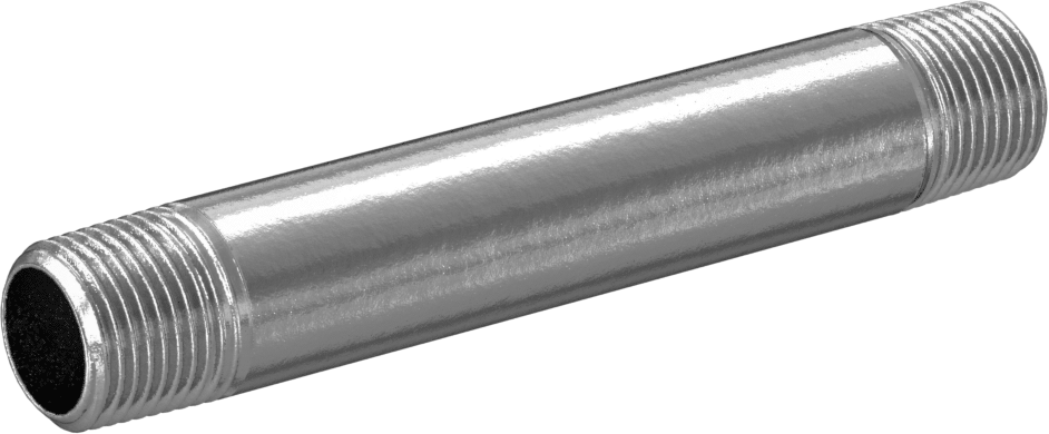 Yüksek Basınçlı Krom Kaplı Pirinç Boru Bağlantı Elemanı, Nipple, Her İki Ucu Dişli, 3/8 Boru Boyutu, 4" Uzunluk