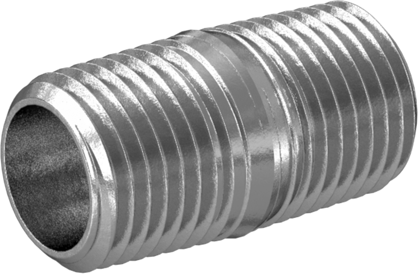 Yüksek Basınçlı Krom Kaplı Pirinç Boru Bağlantı Elemanı, Tam Dişli Nipple, 1/8 Boru Boyutu