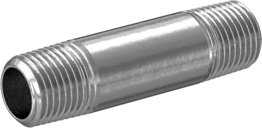 Yüksek Basınçlı Krom Kaplı Pirinç Boru Bağlantı Elemanı, Nipple, Her İki Ucu Dişli, 1/8 Boru Boyutu, 1-1/2" Uzunluk