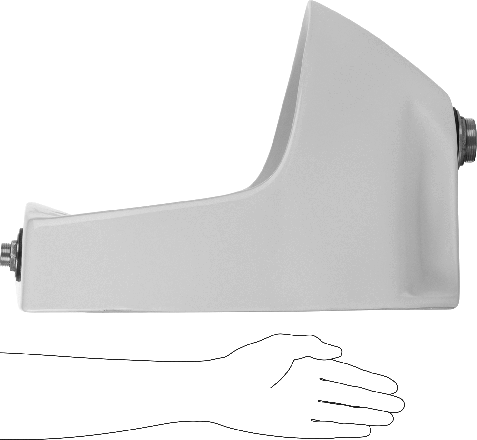 Pisuar, Alt Çıkışlı, 18“ Yükseklik x 12-3/4” Genişlik x 12-3/4" Derinlik