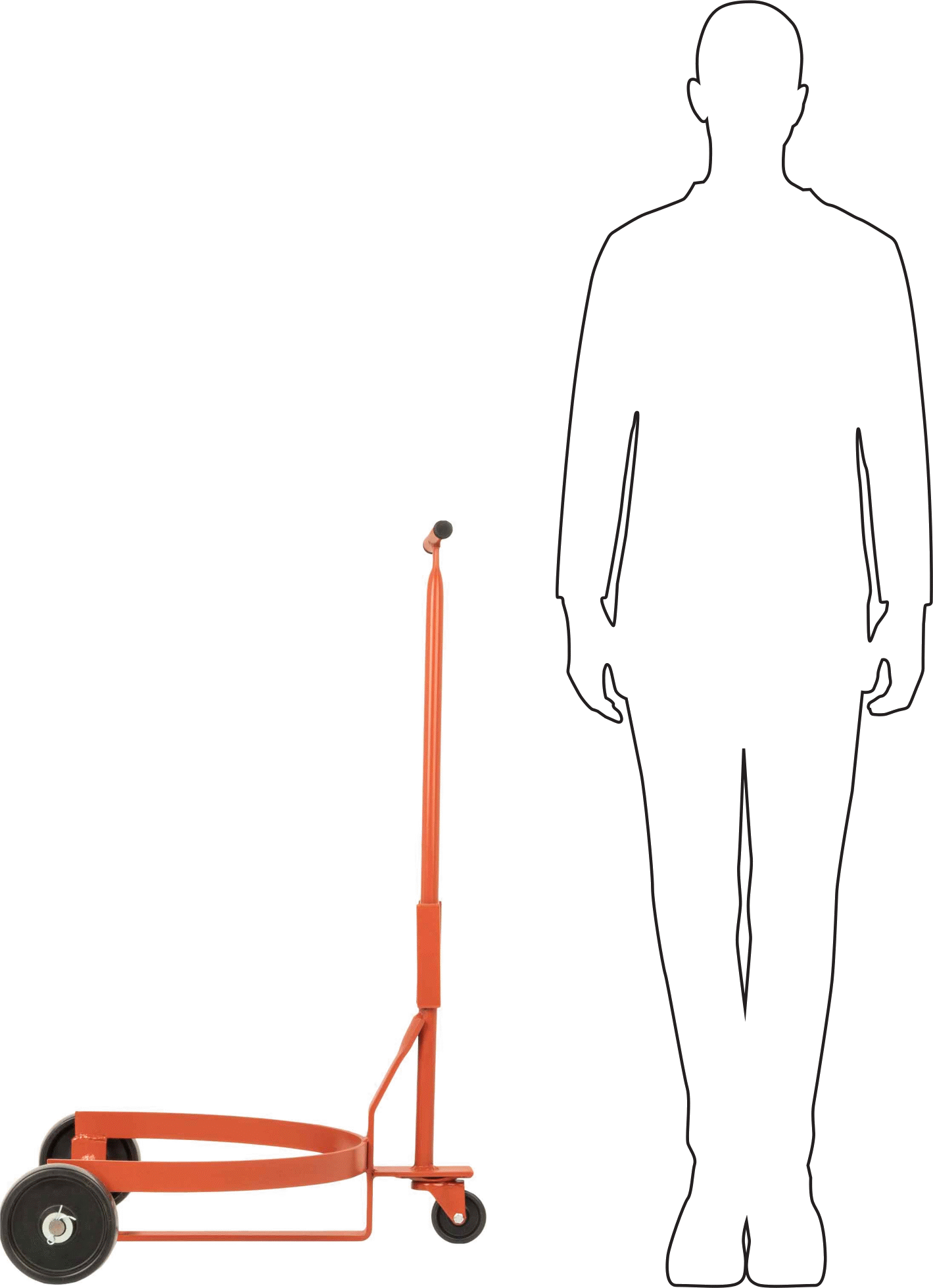Kolay Yükleme Varil Arabası, 1200 lbs. Kapasite, 6“&3” Çaplı Polipropilen Plastik Tekerlekler