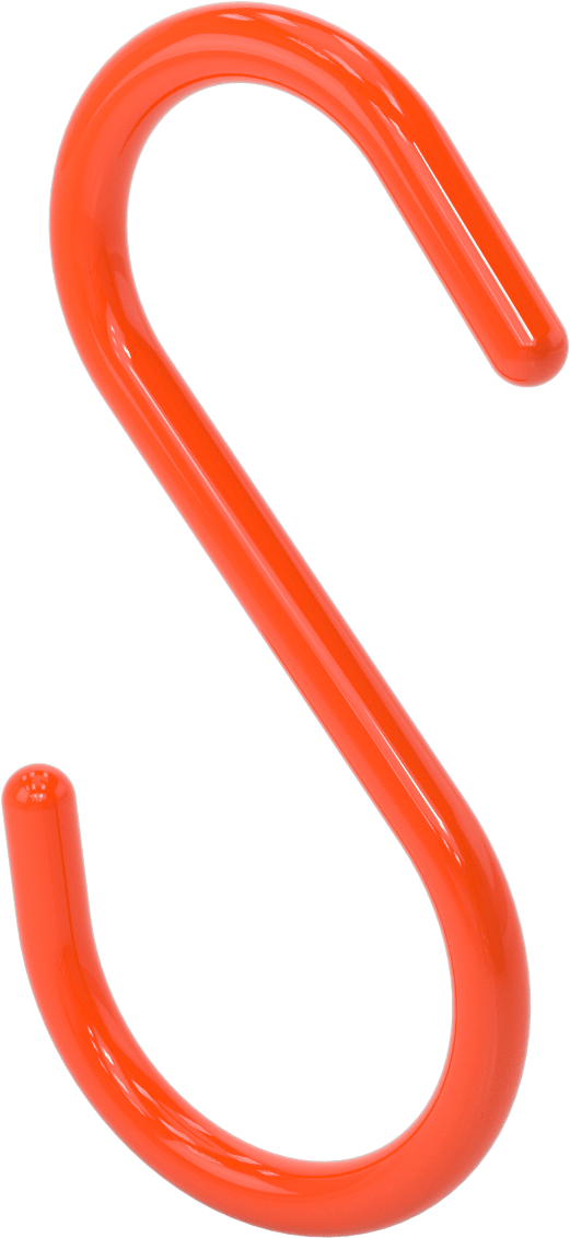 PVC Plastik Kaplı Çelik Yönlendirme S-Kancası, 4" Maksimum Demet Çapı için, Turuncu