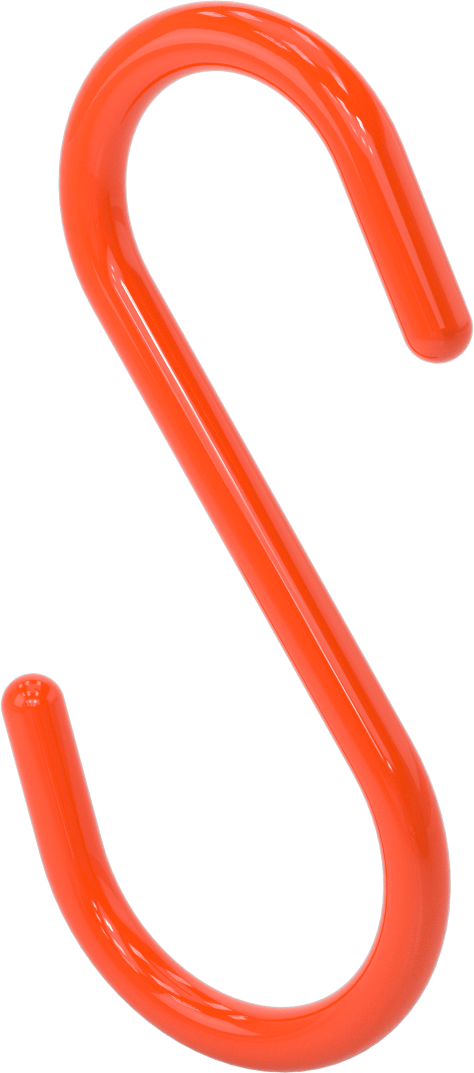 PVC Plastik Kaplı Çelik Yönlendirme S-Kancası, 3" Maksimum Demet Çapı için, Turuncu
