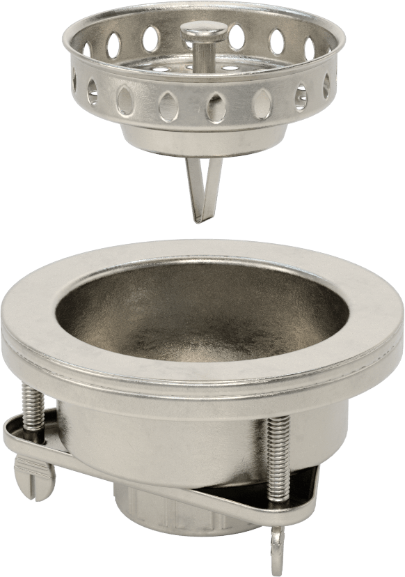 Lavabo Tahliyesi, Süzgeç ile, Paslanmaz Çelik, 3-1/2“ ila 4” Açıklık için, 4-1/2" Üst Çap