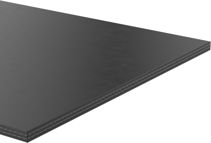 Kumaş Takviyeli Hava Koşullarına Dayanıklı EPDM Kauçuk, Ultra Mukavemet, 1/8" Kalınlık, 4“ x 36” Şerit