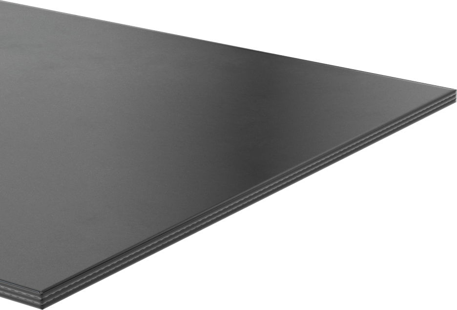 Kumaş Takviyeli Hava Koşullarına Dayanıklı EPDM Kauçuk, Ultra Mukavemet, Yapışkan arka yüz, 1/8" Kalınlık, 6“ x 6” Levha