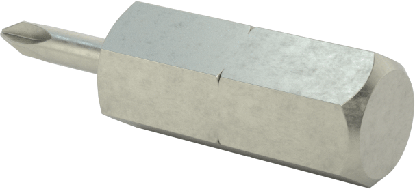 JIS Bit, 1/4" Altıgen Şaft, 00 Numaralı Boyut, 1" Toplam Uzunluk