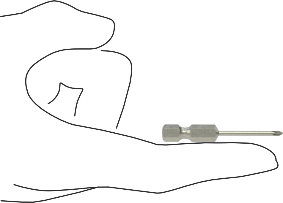 JIS Bit, Elektrikli Alet için 1/4" Altıgen Şaft, NO.00 Boyutu, 2" Toplam Uzunluk
