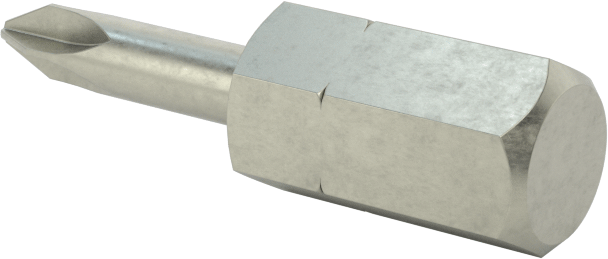 JIS Bit, 1/4" Altıgen Şaft, 0 Numaralı Boyut, 1" Toplam Uzunluk
