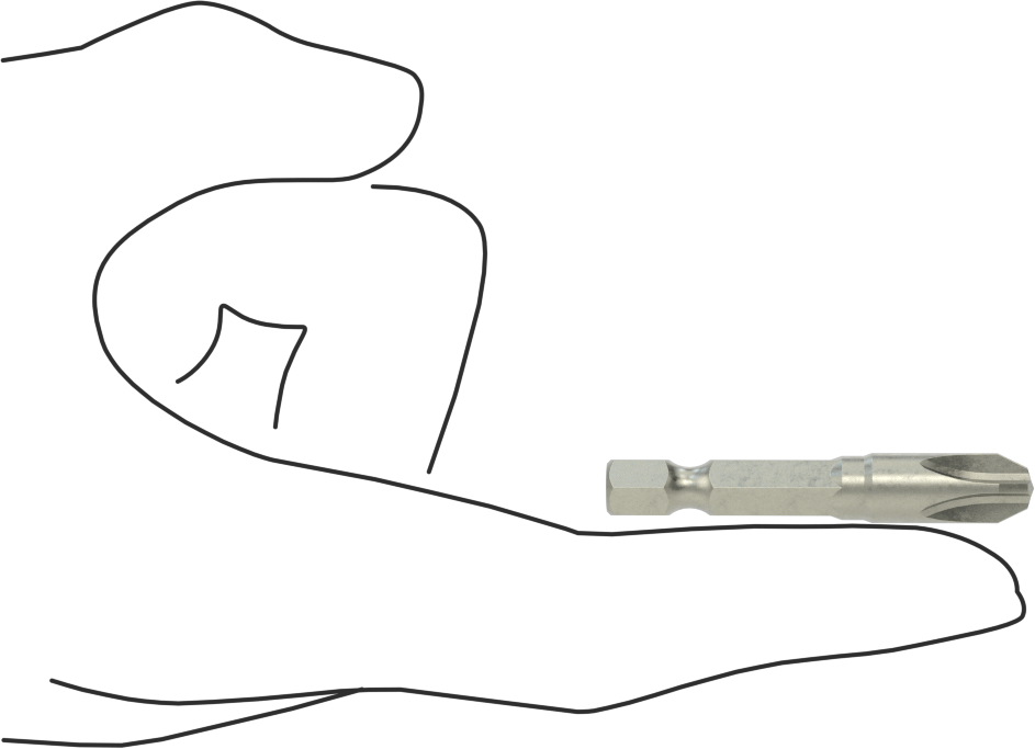 JIS Bit, Elektrikli Alet için 1/4" Altıgen Şaft, NO.3 Boyutu, 2" Toplam Uzunluk