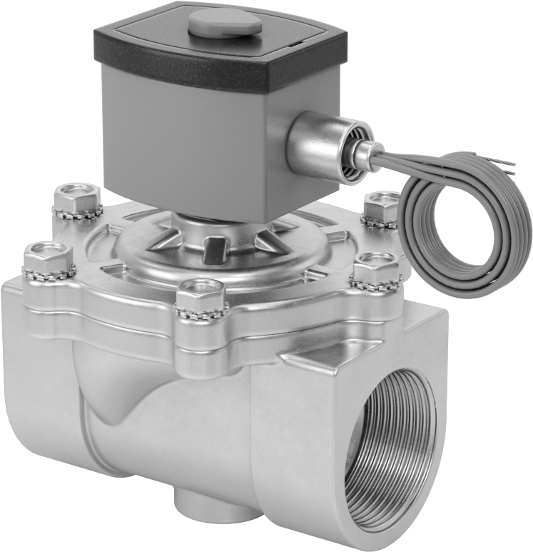 Premium Solenoid Açma/Kapama Valfi, Normalde Kapalı, 24V AC, 1-1/2 NPT Dişi