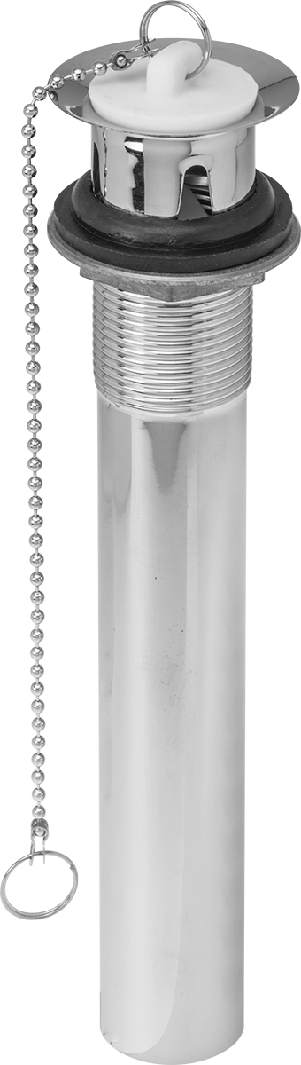 Taşma Kesme Lavabo Tahliyesi, Kauçuk Tıpalı, Çekme Zinciri ve 1-1/4“ x 5” Uç Parçası
