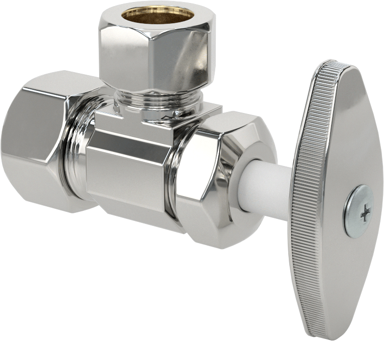 Sıhhi Tesisat Armatürleri için Kesme Vanası, 5/8“ Dış Çap Girişli ve 1/2” Dış Çap Çıkışlı Dirsek