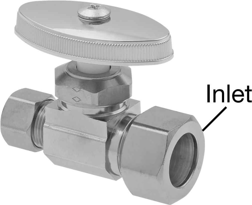 Straight Valve with Compression Inlet